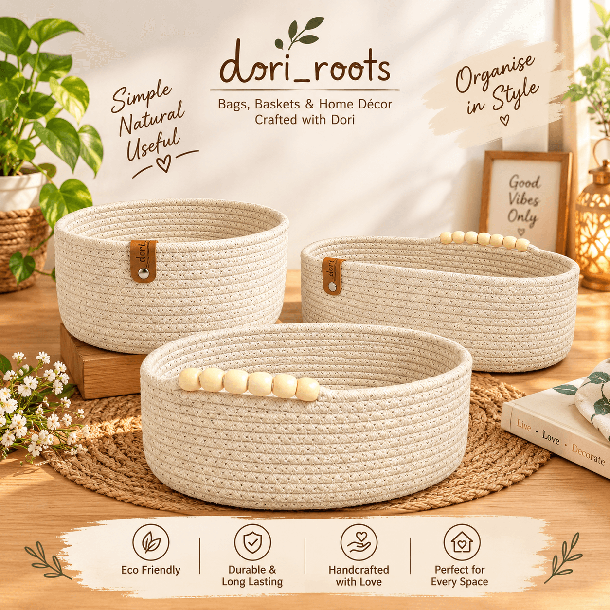 Beads Off-white Basket - Image 1