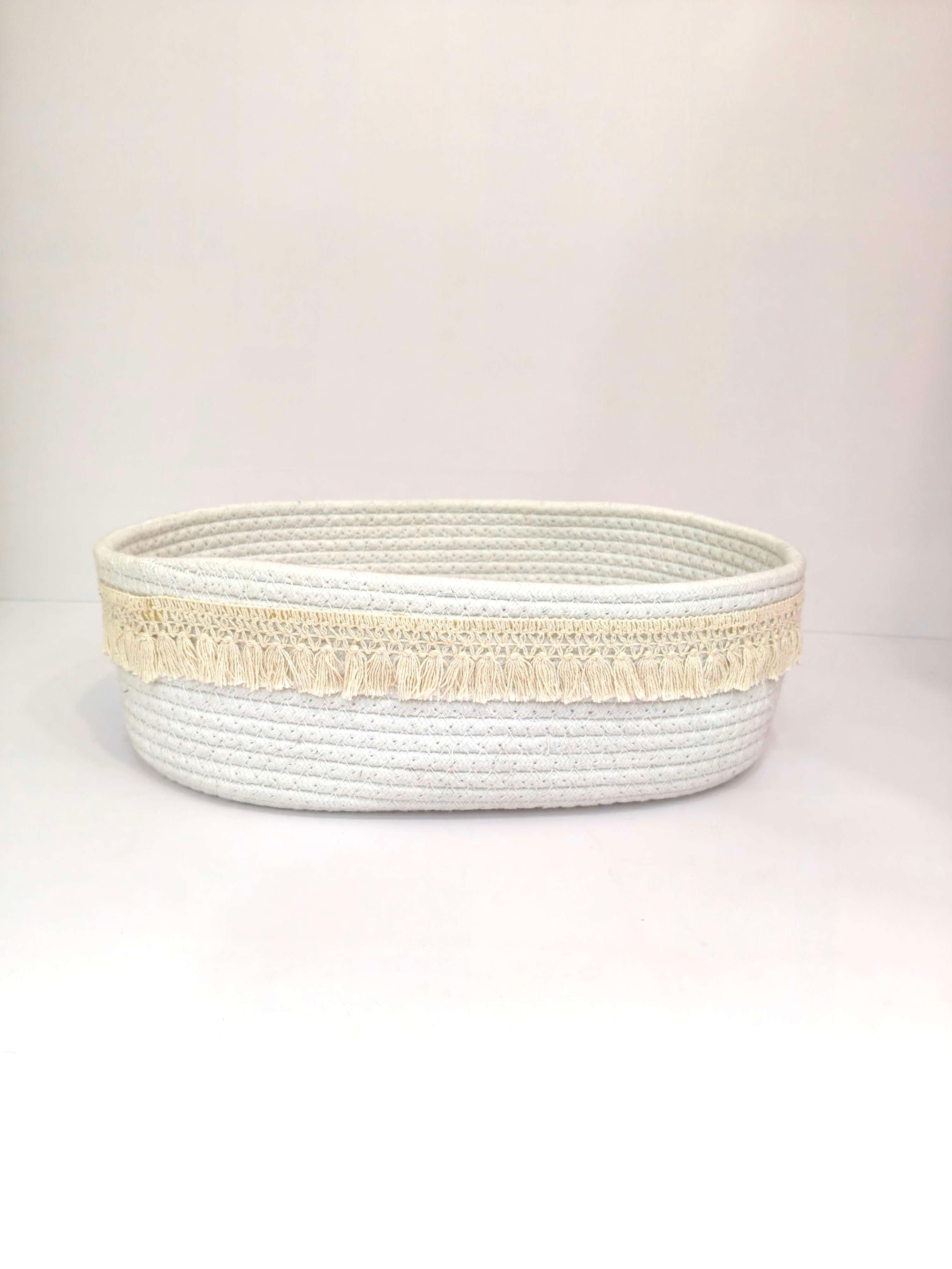 Home Decor Basket with Lace - Thumbnail 3