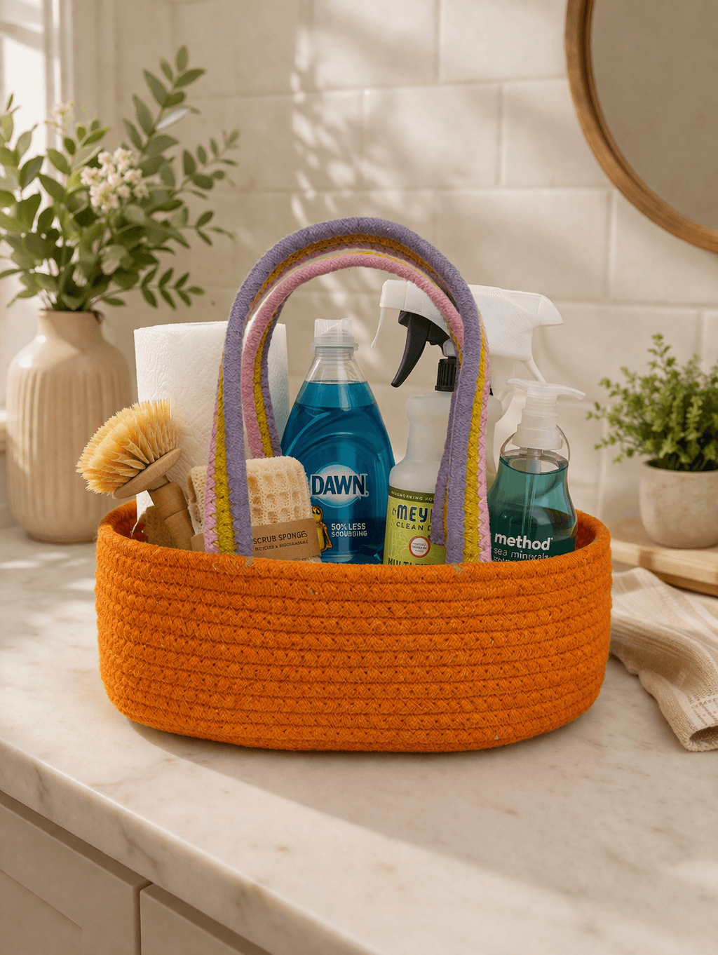 Home Decor Basket  with Multy Handles - Thumbnail 2